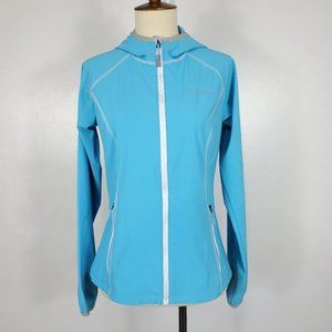 Eddie Bauer Light Aqua Blue With Gray Trim Hooded Jacket Size XS